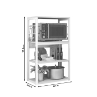 Ραφιέρα επιδαπέδια Wille pakoworld μέταλλο λευκό-φυσικό 50x30x99εκ