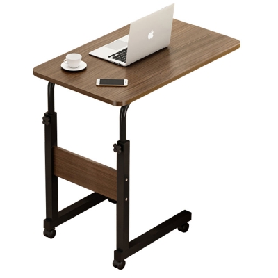 Βοηθητικό τραπέζι Talf pakoworld τροχήλατο μαύρο-καρυδί 60x40x62-88εκ
