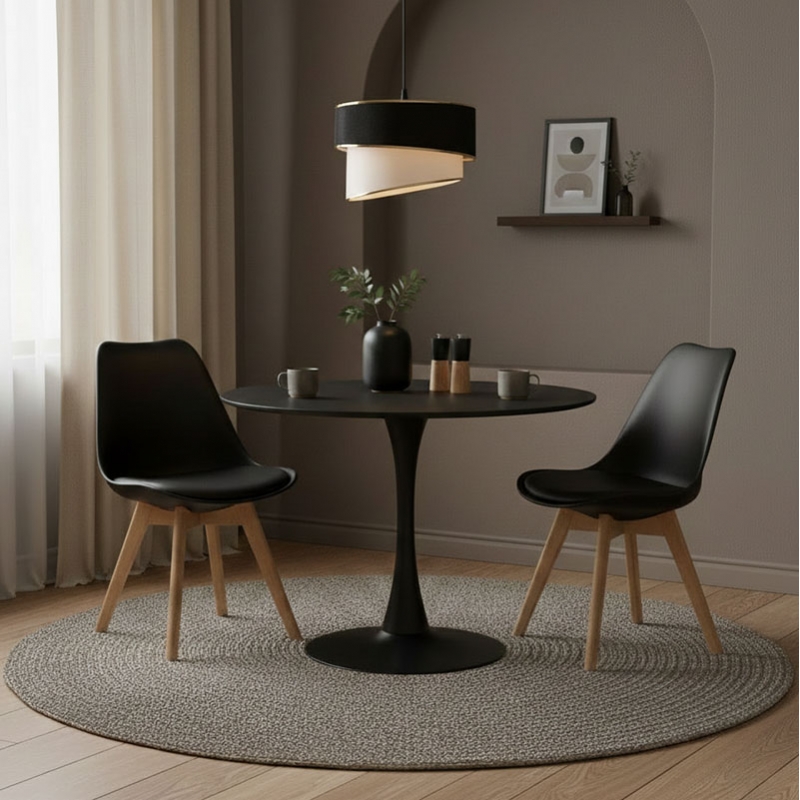 Τραπέζι Elijah pakoworld μαύρο Φ60x74cm