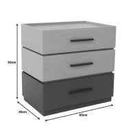 Κομοδίνο Sonlen pakoworld mdf σε sonoma-ανθρακί απόχρωση 60x40x66εκ Κομοδίνο Sonlen pakoworld mdf σε sonoma-ανθρακί απόχρωση 60x40x66εκ
