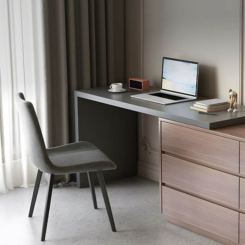 Γραφείο πολυμορφικό με ενσωματωμένη συρταριέρα Reaze pakoworld mdf σε ανοιχτό καρυδί-ανθρακί απόχρωση 120x50x73.5εκ