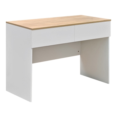 Γραφείο εργασίας Beleton pakoworld με συρτάρια mdf σε oak με λευκή απόχρωση 100x50x75εκ
