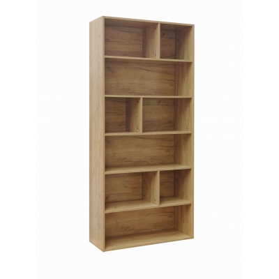 Βιβλιοθήκη Evergin pakoworld mdf σε oak απόχρωση 80x30x180εκ Βιβλιοθήκη Evergin pakoworld mdf σε oak απόχρωση 80x30x180εκ