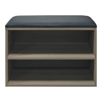 Παπουτσοθήκη-Σκαμπό Kiana pakoworld 4 ζεύγων με μαξιλάρι σε γκρι-oak απόχρωση 60x32x44εκ