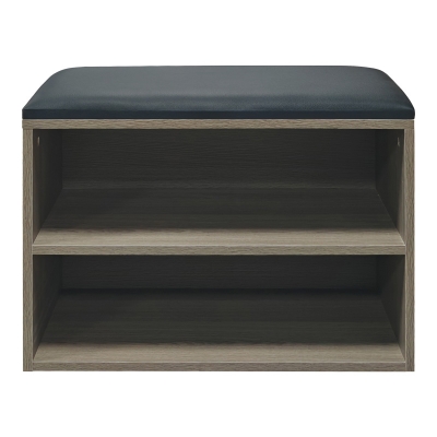 Παπουτσοθήκη-Σκαμπό Kiana pakoworld 4 ζεύγων με μαξιλάρι σε γκρι-oak απόχρωση 60x32x44εκ