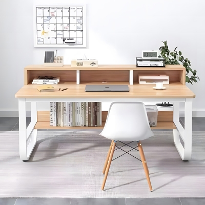 Γραφείο εργασίας Evrepy pakoworld mdf σε oak απόχρωση με λευκό μέταλλο 100x60x83εκ Γραφείο εργασίας Evrepy pakoworld mdf σε oak απόχρωση με λευκό μέταλλο 100x60x83εκ