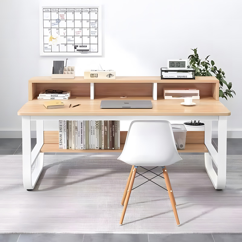 Γραφείο εργασίας Evrepy pakoworld mdf σε oak απόχρωση με λευκό μέταλλο 100x60x83εκ Γραφείο εργασίας Evrepy pakoworld mdf σε oak απόχρωση με λευκό μέταλλο 100x60x83εκ