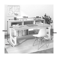 Γραφείο εργασίας Evrepy pakoworld mdf σε oak απόχρωση με λευκό μέταλλο 100x60x83εκ Γραφείο εργασίας Evrepy pakoworld mdf σε oak απόχρωση με λευκό μέταλλο 100x60x83εκ