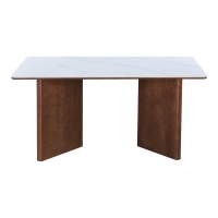 Τραπέζι Versy pakoworld sintered stone-mdf σε λευκό μαρμάρου με καρυδί βάση 160x90x75εκ Τραπέζι Versy pakoworld sintered stone-mdf σε λευκό μαρμάρου με καρυδί βάση 160x90x75εκ