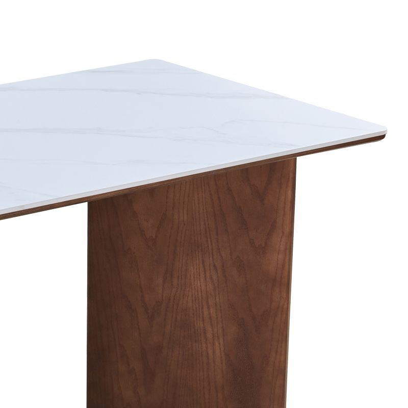 Τραπέζι Versy pakoworld sintered stone-mdf σε λευκό μαρμάρου με καρυδί βάση 160x90x75εκ Τραπέζι Versy pakoworld sintered stone-mdf σε λευκό μαρμάρου με καρυδί βάση 160x90x75εκ