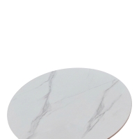 Τραπέζι Balou I pakoworld sintered stone-mdf σε λευκό μαρμάρου Φ70x74εκ