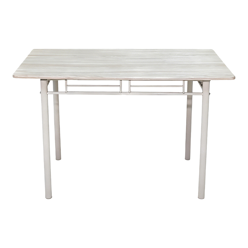 Τραπεζαρία Roza pakoworld σετ 5τμχ mdf sonoma με μεταλλικό λευκό πόδι 110x60x75εκ