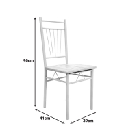 Τραπεζαρία Roza pakoworld σετ 5τμχ mdf sonoma με μεταλλικό λευκό πόδι 110x60x75εκ