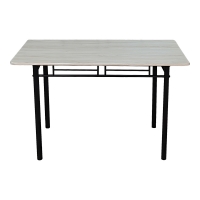 Τραπεζαρία Roza pakoworld σετ 5τμχ mdf sonoma με μεταλλικό μαύρο πόδι 110x60x75εκ