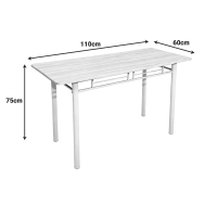 Τραπεζαρία Roza pakoworld σετ 5τμχ mdf sonoma με μεταλλικό μαύρο πόδι 110x60x75εκ