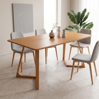 Τραπέζι Pendra pakoworld mdf επιφάνεια με πόδι ξύλο μασίφ σε sonoma απόχρωση 150x80x75εκ Τραπέζι Pendra pakoworld mdf επιφάνεια με πόδι ξύλο μασίφ σε sonoma απόχρωση 150x80x75εκ