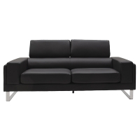 Καναπές Shea pakoworld 3θέσιος pu μαύρο-inox 198x80x87εκ Καναπές Shea pakoworld 3θέσιος pu μαύρο-inox 198x80x87εκ