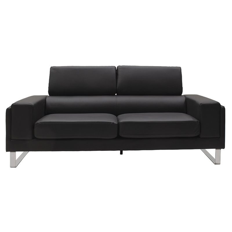 Καναπές Shea pakoworld 3θέσιος pu μαύρο-inox 198x80x87εκ Καναπές Shea pakoworld 3θέσιος pu μαύρο-inox 198x80x87εκ