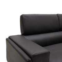 Καναπές Shea pakoworld 3θέσιος pu μαύρο-inox 198x80x87εκ Καναπές Shea pakoworld 3θέσιος pu μαύρο-inox 198x80x87εκ