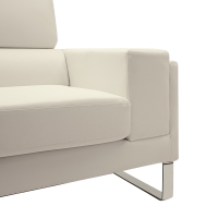 Καναπές Shea pakoworld 2θέσιος PU ivory-inox 158x80x87εκ Καναπές Shea pakoworld 2θέσιος PU ivory-inox 158x80x87εκ