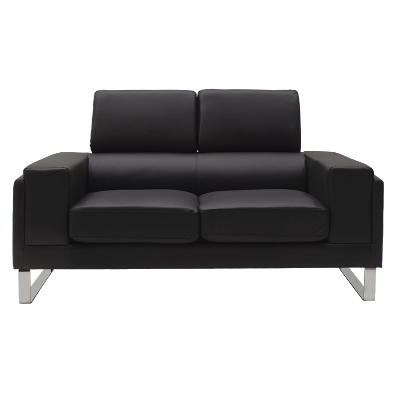 Καναπές Shea pakoworld 2θέσιος pu μαύρο-inox 158x80x87εκ Καναπές Shea pakoworld 2θέσιος pu μαύρο-inox 158x80x87εκ