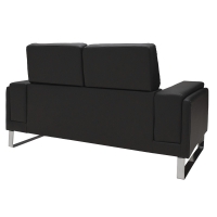 Καναπές Shea pakoworld 2θέσιος pu μαύρο-inox 158x80x87εκ Καναπές Shea pakoworld 2θέσιος pu μαύρο-inox 158x80x87εκ