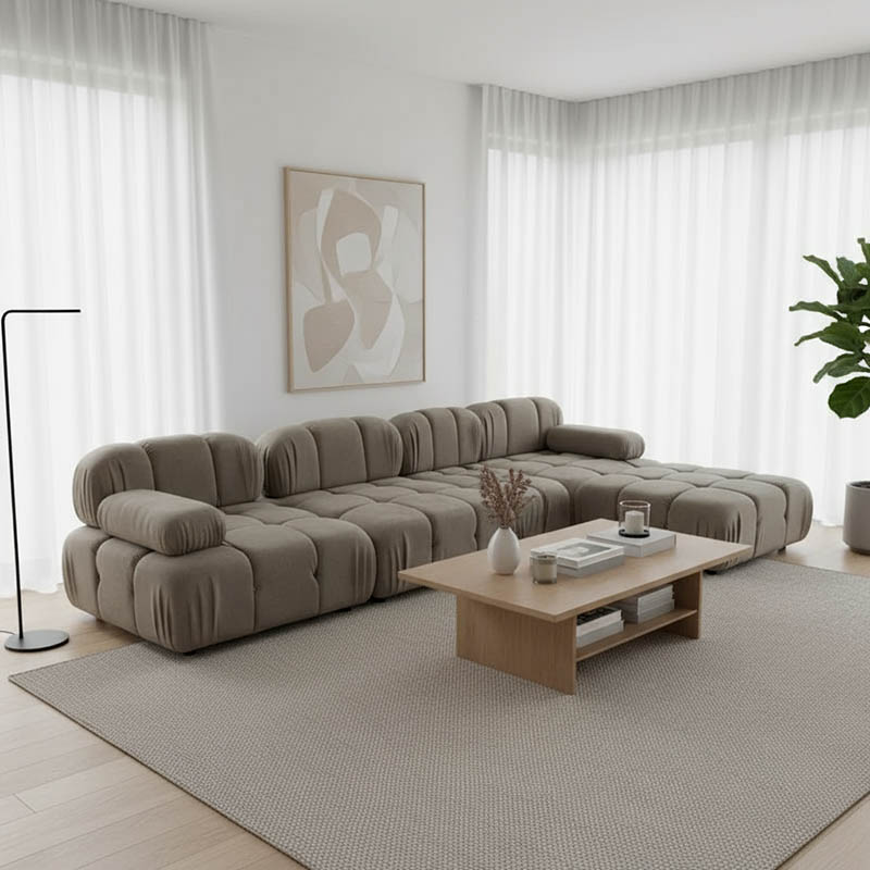 Kαναπές τριθέσιος με σκαμπό Hypnotic I pakoworld ύφασμα με μαξιλάρια σε γκρι-μπεζ απόχρωση 294x196x76εκ Kαναπές τριθέσιος με σκαμπό Hypnotic I pakoworld ύφασμα με μαξιλάρια σε γκρι-μπεζ απόχρωση 294x196x76εκ