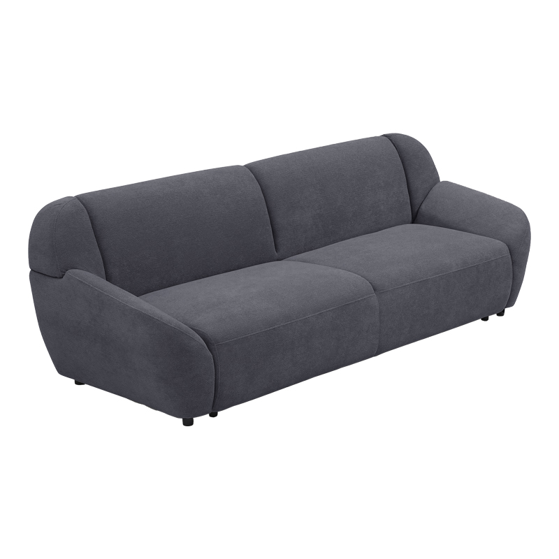 Καναπές τριθέσιος Echono pakoworld ύφασμα ανθρακί 230x88x77εκ