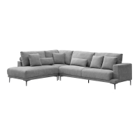 Γωνιακός καναπές Maliva pakoworld δεξιά γωνία γκρι ύφασμα 280x210x100εκ