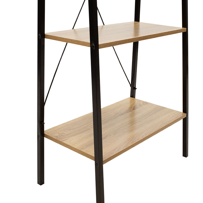 Βιβλιοθήκη- Ραφιέρα Ramon pakoworld φυσικό-μαύρο 60x23x145,5εκ Βιβλιοθήκη- Ραφιέρα Ramon pakoworld φυσικό-μαύρο 60x23x145,5εκ