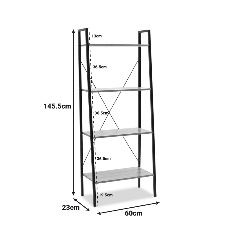 Βιβλιοθήκη- Ραφιέρα Ramon pakoworld φυσικό-μαύρο 60x23x145,5εκ Βιβλιοθήκη- Ραφιέρα Ramon pakoworld φυσικό-μαύρο 60x23x145,5εκ