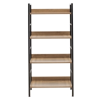 Βιβλιοθήκη- Ραφιέρα Ramon pakoworld φυσικό-μαύρο 60x28x125,5εκ Βιβλιοθήκη- Ραφιέρα Ramon pakoworld φυσικό-μαύρο 60x28x125,5εκ