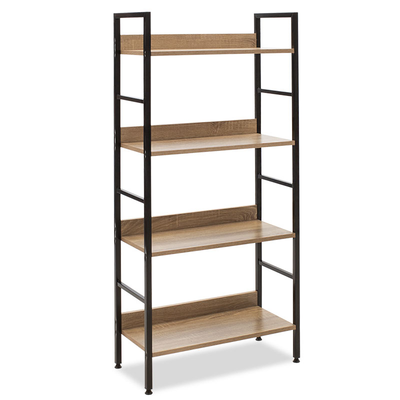 Βιβλιοθήκη- Ραφιέρα Ramon pakoworld φυσικό-μαύρο 60x28x125,5εκ Βιβλιοθήκη- Ραφιέρα Ramon pakoworld φυσικό-μαύρο 60x28x125,5εκ