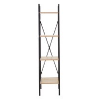 Βιβλιοθήκη Ramon pakoworld φυσικό-μαύρο 34x32,5x148εκ Βιβλιοθήκη Ramon pakoworld φυσικό-μαύρο 34x32,5x148εκ