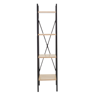 Βιβλιοθήκη Ramon pakoworld φυσικό-μαύρο 34x32,5x148εκ Βιβλιοθήκη Ramon pakoworld φυσικό-μαύρο 34x32,5x148εκ