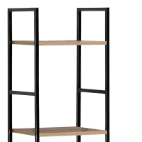 Βιβλιοθήκη Azuel pakoworld φυσικό-μαύρο μέταλλο 29x23.5x144εκ Βιβλιοθήκη Azuel pakoworld φυσικό-μαύρο μέταλλο 29x23.5x144εκ
