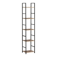 Βιβλιοθήκη Azuel pakoworld φυσικό-μαύρο μέταλλο 29x23.5x144εκ Βιβλιοθήκη Azuel pakoworld φυσικό-μαύρο μέταλλο 29x23.5x144εκ