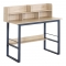 Γραφείο εργασίας Biuro pakoworld oak- μαύρο μέταλλο 120x60x103εκ