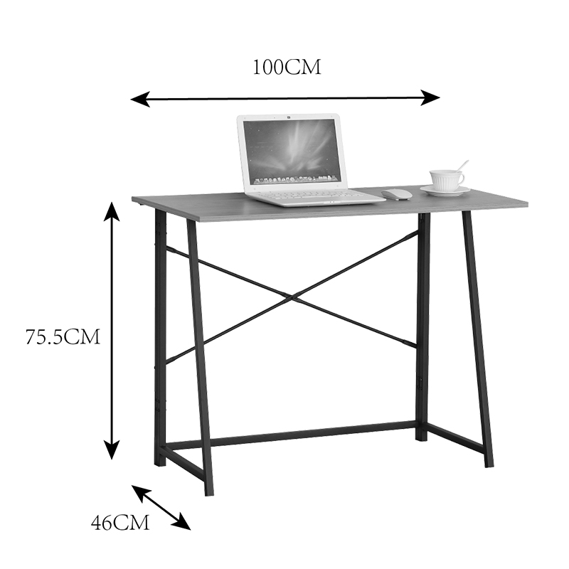 Γραφείο εργασίας Siklo pakoworld πτυσσόμενο oak- μαύρο μέταλλο 100x46x75.5εκ
