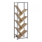 Βιβλιοθήκη Orunta pakoworld oak- μαύρο μέταλλο 40x26.5x125εκ