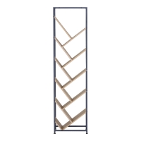 Βιβλιοθήκη Orunta pakoworld oak- μαύρο μέταλλο 40x26.5x150εκ