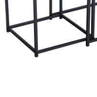 Τραπέζια σαλονιού Masuta pakoworld 2τεμ. mdf μαυρο με εφε μαρμάρου- μαύρο μέταλλο