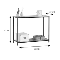Κονσόλα Shima pakoworld oak- μαύρο μέταλλο 106x35x81εκ