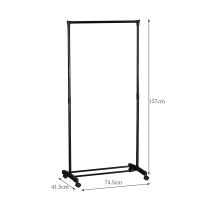 Κρεμάστρα δαπέδου Wizak pakoworld μαύρο μέταλλο 74.5x41,5x157εκ