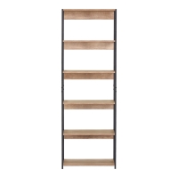Βιβλιοθήκη Kaliano pakoworld oak-μαύρο μέταλλο 59.5x35x176.5εκ