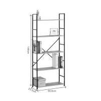 Βιβλιοθήκη Manlo pakoworld μαύρο μέταλλο 58.6x23.5x144εκ Βιβλιοθήκη Manlo pakoworld μαύρο μέταλλο 58.6x23.5x144εκ