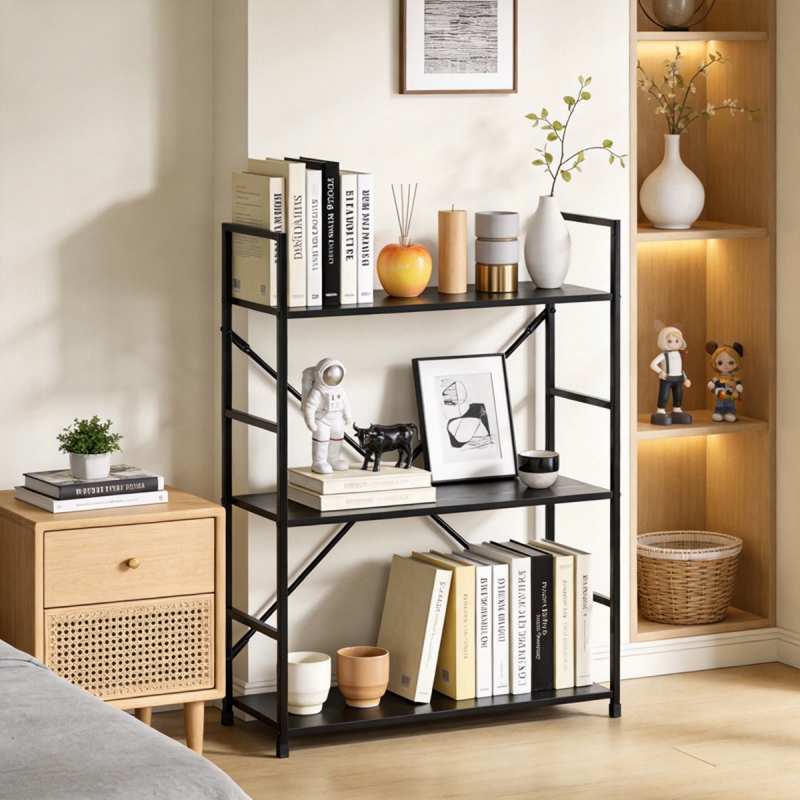 Βιβλιοθήκη-ραφιέρα Manlo pakoworld μαύρο μέταλλο 58.6x23.5x80εκ Βιβλιοθήκη-ραφιέρα Manlo pakoworld μαύρο μέταλλο 58.6x23.5x80εκ