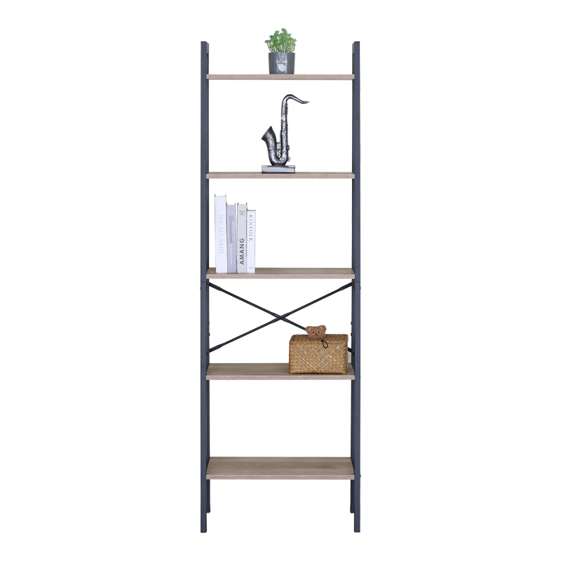 Βιβλιοθήκη Jebia pakoworld oak με μαύρο μέταλλο 56x37x172.2εκ Βιβλιοθήκη Jebia pakoworld oak με μαύρο μέταλλο 56x37x172.2εκ