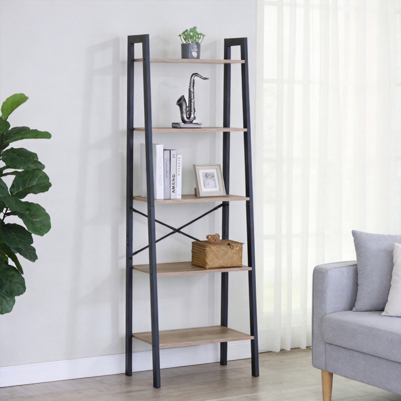 Βιβλιοθήκη Jebia pakoworld oak με μαύρο μέταλλο 56x37x172.2εκ Βιβλιοθήκη Jebia pakoworld oak με μαύρο μέταλλο 56x37x172.2εκ