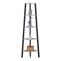 Γωνιακή βιβλιοθήκη Arvia pakoworld oak με μαύρο μέταλλο 53.4x37.8x160.3εκ Γωνιακή βιβλιοθήκη Arvia pakoworld oak με μαύρο μέταλλο 53.4x37.8x160.3εκ